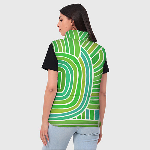 Женский жилет Абстрактный узор зеленый / 3D-Черный – фото 4