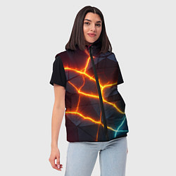 Женский жилет Разноцветный неон из плит, цвет: 3D-черный — фото 2