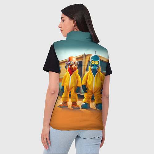 Женский жилет Zoidberg and Bender - Breaking bad soap opera / 3D-Черный – фото 4