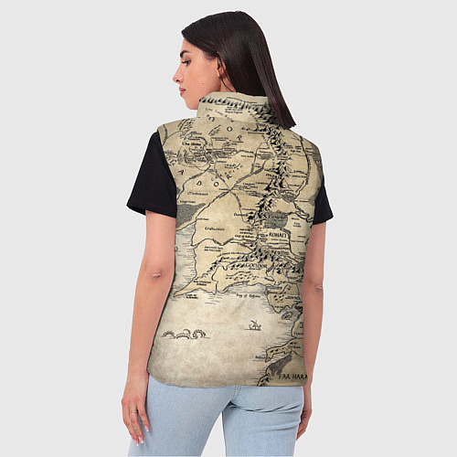 Женский жилет Властелин колец карта / 3D-Черный – фото 4