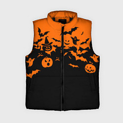 Женский жилет Хэллоуин тыквы и призраки, цвет: 3D-черный