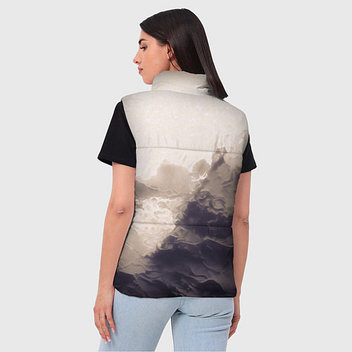 Женский жилет Сепия абстрактная горная река / 3D-Черный – фото 4