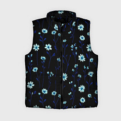 Женский жилет Паттерн с маленькими синими цветами