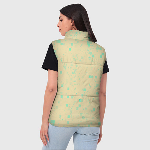 Женский жилет Color beige turquoise / 3D-Черный – фото 4