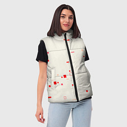 Женский жилет Color white red shapes, цвет: 3D-черный — фото 2