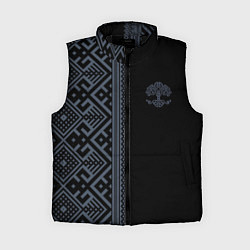 Женский жилет Славянские узоры и древо жизни, цвет: 3D-черный