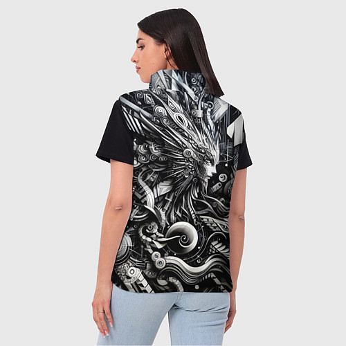 Женский жилет Abstraction cyber pattern - ai art fantasy / 3D-Черный – фото 4