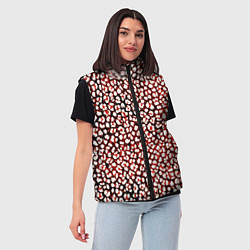 Женский жилет Тёмный красный с белыми пятнышками, цвет: 3D-черный — фото 2