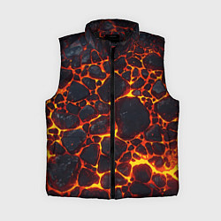 Женский жилет Огненная лава вулкана, цвет: 3D-черный