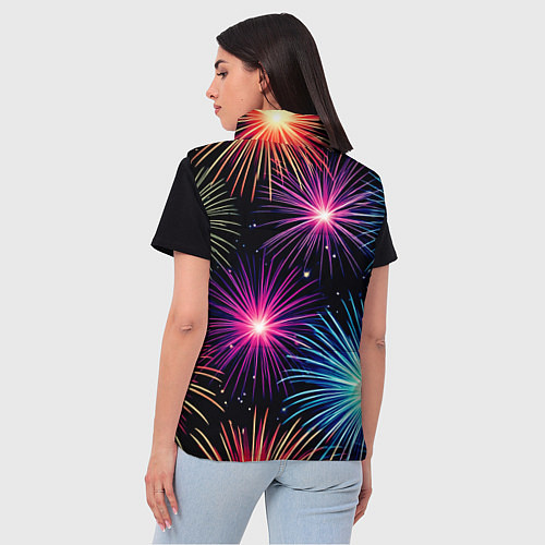 Женский жилет Стилизованный праздничный салют / 3D-Черный – фото 4