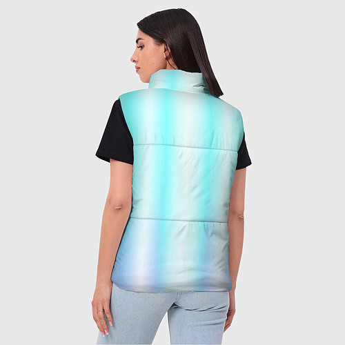 Женский жилет Neon white blue lines / 3D-Черный – фото 4