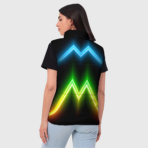 Женский жилет Neon multicolored lines / 3D-Черный – фото 4