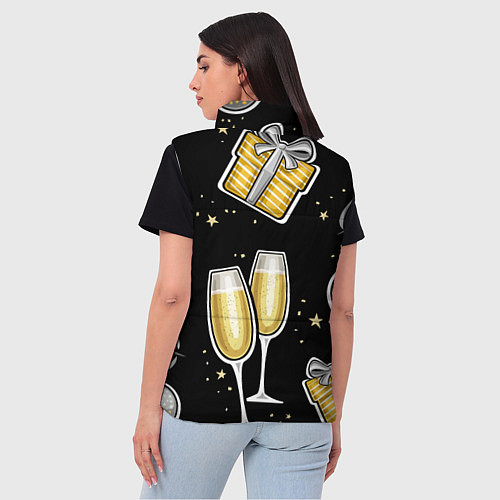 Женский жилет Новогодний вайб / 3D-Черный – фото 4