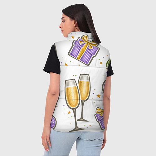 Женский жилет Новогодний вайб / 3D-Черный – фото 4