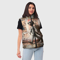Женский жилет Пришелец в костюме в полосочку, цвет: 3D-черный — фото 2