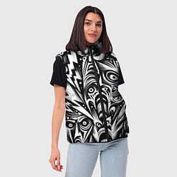 Женский жилет Lightnings and faces - ai art fantasy, цвет: 3D-черный — фото 2