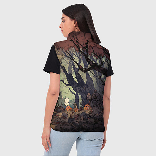 Женский жилет Призрачный лес / 3D-Черный – фото 4