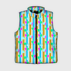 Женский жилет Полосатый с сердечками ретро в горошек