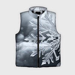 Женский жилет Снежинка на черно белое
