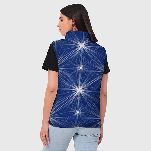 Женский жилет Звезды на синем фоне / 3D-Черный – фото 4
