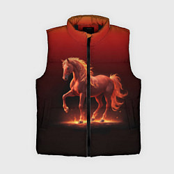Женский жилет Узор с конем огнем, цвет: 3D-черный