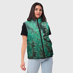 Женский жилет Узоры изумрудного инея, цвет: 3D-черный — фото 2