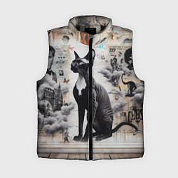 Женский жилет Кошка Корниш-рекс - ретро граффити