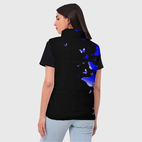 Женский жилет Наполи бабочки текстура / 3D-Черный – фото 4