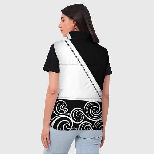 Женский жилет Ювентус геометрия полосы текстура / 3D-Черный – фото 4