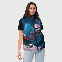 Женский жилет Санта с динозавром, цвет: 3D-черный — фото 2