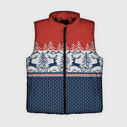 Женский жилет Вязаный узор с оленями