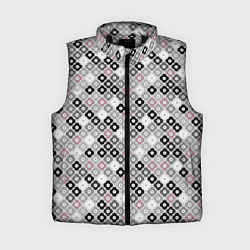 Женский жилет Цветочный серо-розовый узор ретро