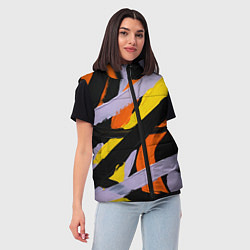 Женский жилет Полоски краски абстракция, цвет: 3D-черный — фото 2