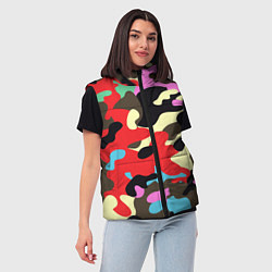 Женский жилет Яркий камуфляж, цвет: 3D-красный — фото 2
