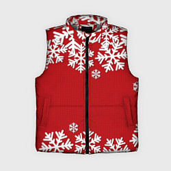 Женский жилет Снежинки, цвет: 3D-светло-серый