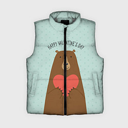 Женский жилет Медведь с сердцем, цвет: 3D-светло-серый