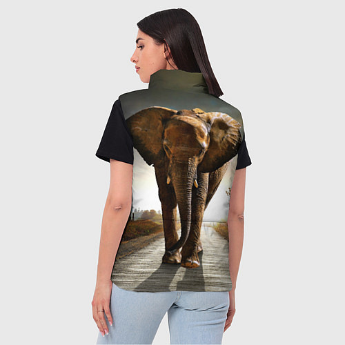 Женский жилет Дикий слон / 3D-Черный – фото 4