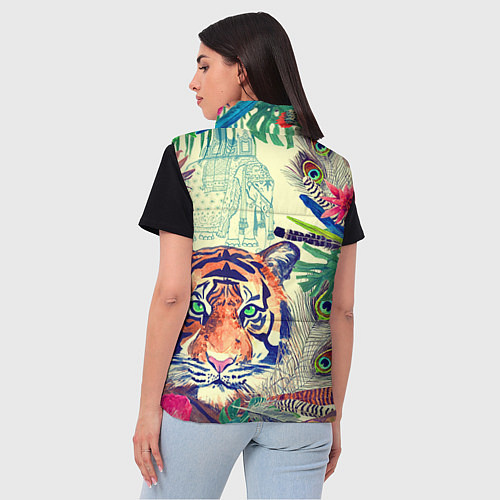 Женский жилет Индийский тигр / 3D-Светло-серый – фото 4