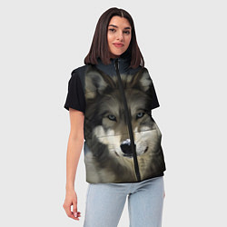 Женский жилет Зимний волк, цвет: 3D-красный — фото 2