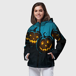 Ветровка с капюшоном женская Halloween3, цвет: 3D-черный — фото 2