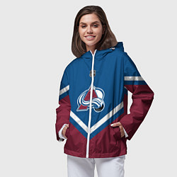 Ветровка с капюшоном женская NHL: Colorado Avalanche, цвет: 3D-белый — фото 2