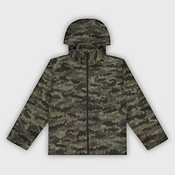 Ветровка с капюшоном женская Камуфляж рыбака, цвет: 3D-черный