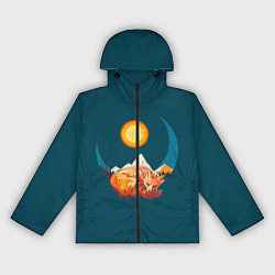 Ветровка с капюшоном женская Лиса под солнцем, цвет: 3D-черный