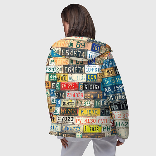 Женская ветровка Автомобильные номера мира / 3D-Черный – фото 4