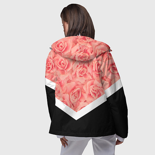 Женская ветровка Розовые розы / 3D-Белый – фото 4