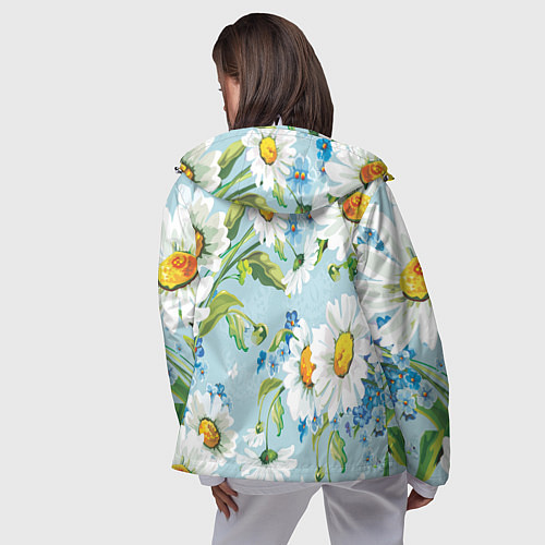 Женская ветровка Ромашки / 3D-Белый – фото 4