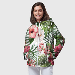 Ветровка с капюшоном женская Таинственный остров, цвет: 3D-белый — фото 2