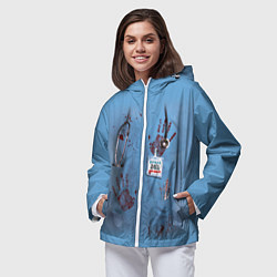 Ветровка с капюшоном женская Костюм врача кровь, цвет: 3D-белый — фото 2