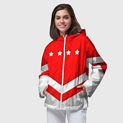 Ветровка с капюшоном женская Звезды Спартака, цвет: 3D-белый — фото 2