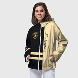 Ветровка с капюшоном женская Lamborghini Sport, цвет: 3D-белый — фото 2